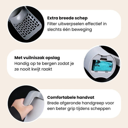 PawlyPets® 2-in-1 Kattenbakschep met Container
